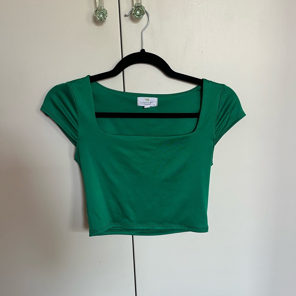 Green Crop Top